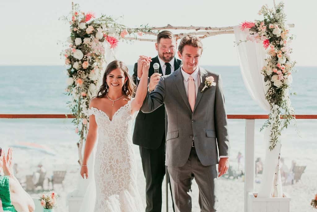 Bride and groom at their ceremony