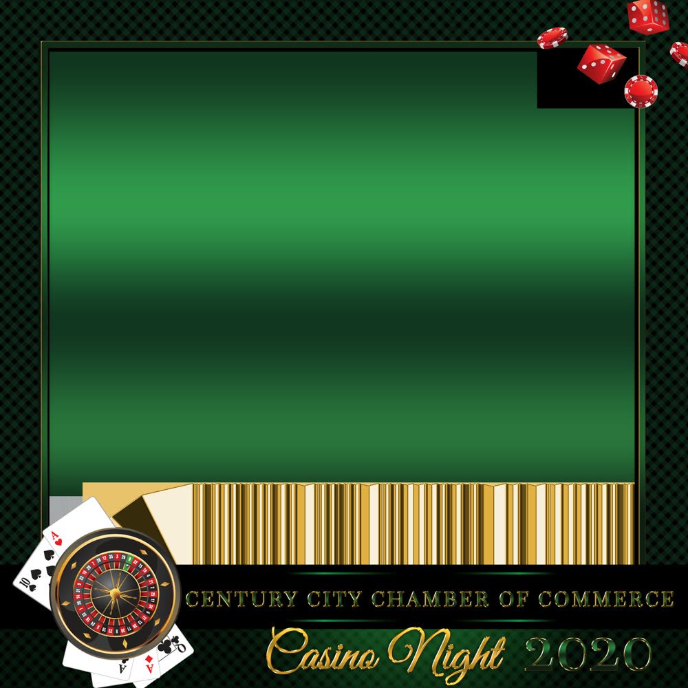 Selfie photo booth picture with a custom casino night frame