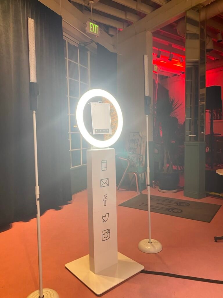 Selfie photo booth ring light setup