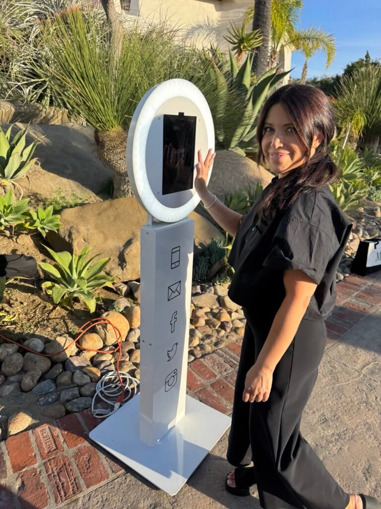 Selfie photo booth at an event